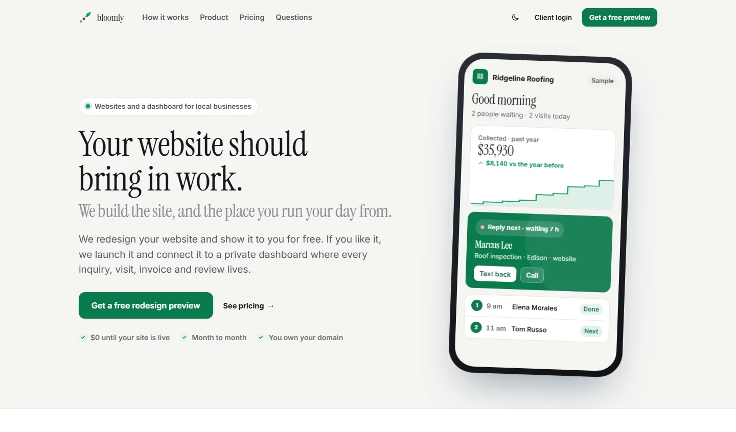 After: this page as it really looks, clean, with the main buttons up front